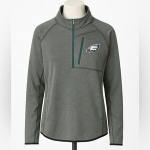 NFL Team Apparel: Philadelphia Eagles Women's 1/4 Zip Pullover Fleece Jacket 2XL